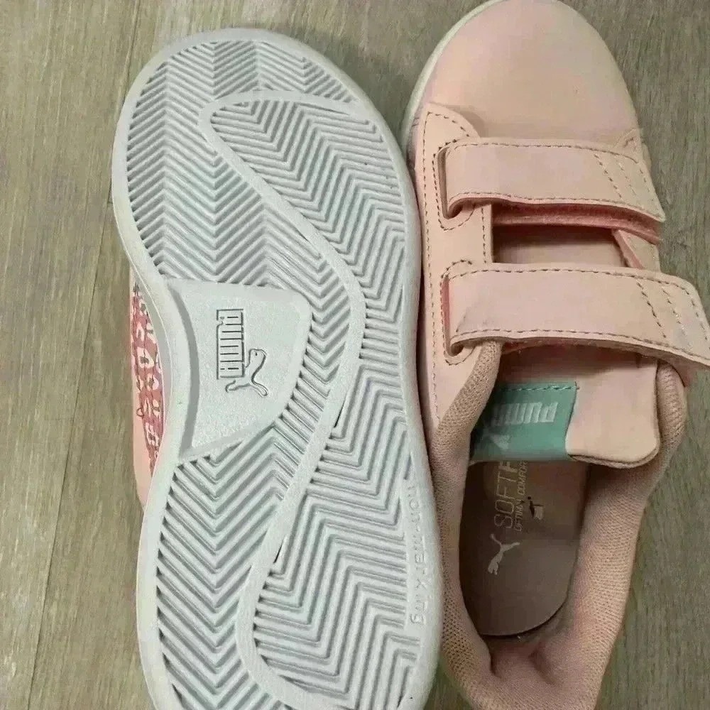 Puma Kids Pink Soft foam Hook and Loop Sneakers Shoes Toddler Size 2C - Picture 9 of 9